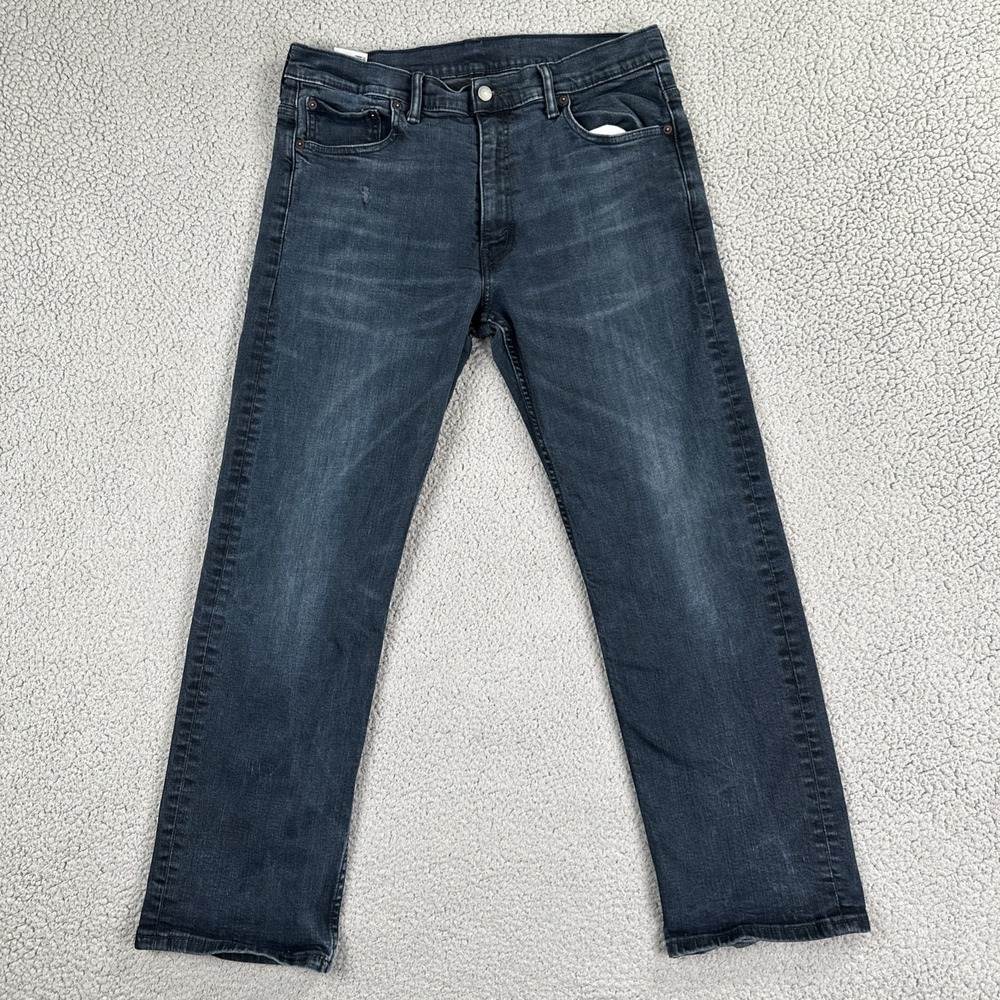Levi's 569 Loose Straight Jeans Men 34x32 Blue Stretch Whiskered Dark Wash Work
